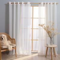 Panel De Cortinas Semi Transparentes Blancas/Oscurecidas Para Niños Para Sala De Estar Y Dormitorio Con Bolso Para Percha Voile De Fiesta - details 6