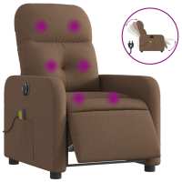 vidaXL Sillón reclinable de masaje eléctrico tela Gris claro, Gris oscuro, Negro Sillon Dormitorio Sillon Comodos Silla Relax Sillón Sofá - details 3