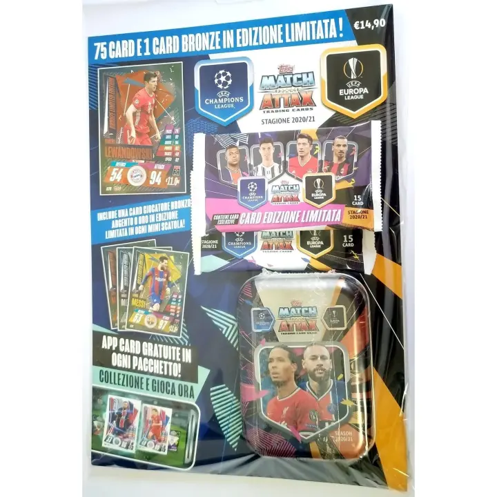 Topps Match Attax 2020/21 Sobre con 75 cartas y 1 Carta Bronce Edición Limitada - 1