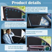 2pcs Cubierta De Visera Solar Magnética Para Coche Protección UV Negro Accesorios De Auto Para Ventanas Frontales Y Traseras Protección De Verano - details 1