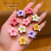 10 Clips Para El Cabello De Colores Variados Florales Accesorios Para El Cabello Para Mujeres Uso Diario Barrettes Plásticas - details 5
