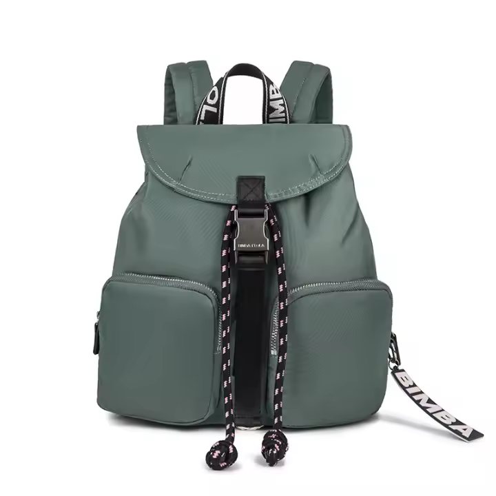 Nueva Mochila de Material de Nailon Para Mujer, Mochila Informal de gran capacidad a la moda, Mochila Escolar Japonesa impermeable con Cordón - 1