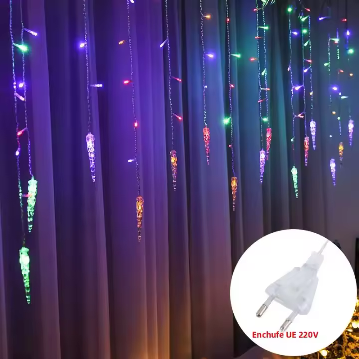 Luces De Navidad LED En Forma De Hielo Con 16 Caídas Y 8 Modos Para Ventanas Cortinas Jardines Bodas Y Fiestas Interno Externo - 1