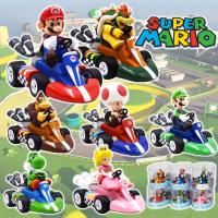 Coche De Acción Mario Luigi Yoshi Princesa Peach Donkey Kong Toad Bowser Koopa Kart Figura De PVC Juguete Divertido Para Coleccionistas - details 0
