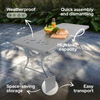 AREBOS Mesa plegable Mesa de jardín Mesa de comedor Mesa plegable camping 182cm - details 12