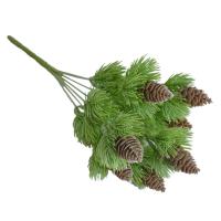 Árbol De Pino Artificial Con 7 Ramas Hojas Botánicas Verdes Simulación De Conos De Pino Para Jardín Decoración De Casa Y Bodas - details 3