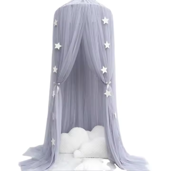 Cama con Dosel para Niñas - Princesa Cama con Dosel Mosquitera Cúpula Vivero Hilo Premium Decoración de La Sala de Juegos, Rosado - 1