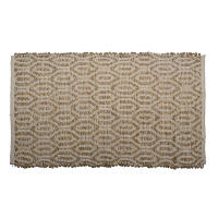 CAPRILO REGALOS & DECORACIÓN Alfombra Rectangular Decorativa con Flecos de Algodón y Yute "Rústica-Cenefas". Decoración del Hogar. Regalos Originales. Dormitorios y Salón. Textil. 120 x 70 x 1 cm - details 0