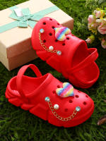 Clogs Casuales Para Niñas Con Decoraciones De Corazones Secado Rápido Ligeros Y Antideslizantes Adecuados Para Baños Internos Y Externos - details 8