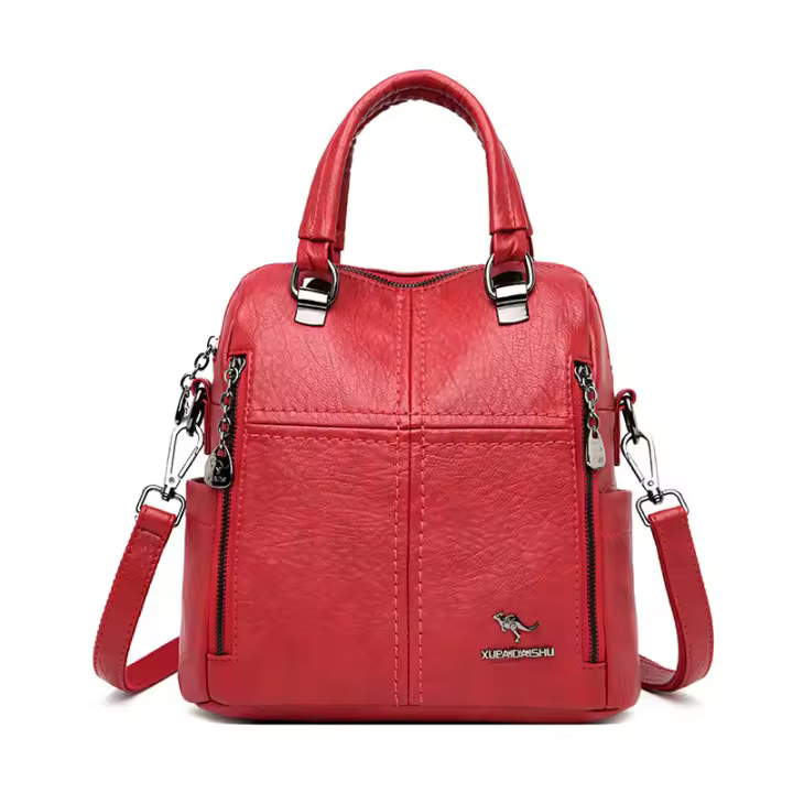 MOV Mochila multifuncional de moda para mujer, versión coreana, versátil, de cuero suave, bolso de mensajero, bolso de mano moderno - 1
