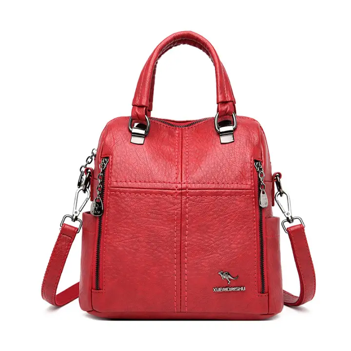 MOV Mochila multifuncional de moda para mujer, versión coreana, versátil, de cuero suave, bolso de mensajero, bolso de mano moderno - 1