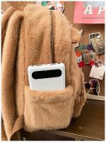 Mochila Estudiantina Capibara De Peluche Grande Y Multifuncional Para Hombres Y Mujeres Bolsa De Felpa Casual Con Gran Capacidad - details 7