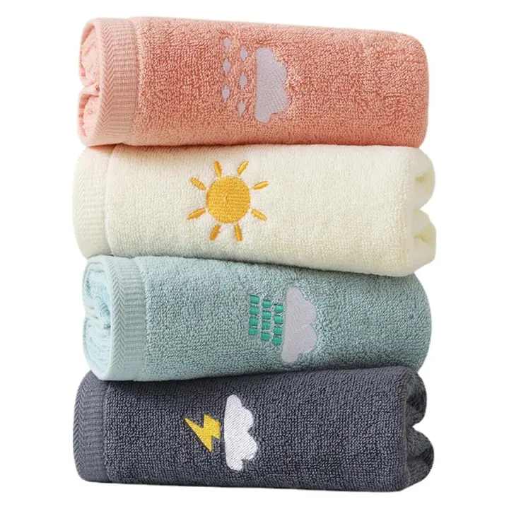 Pack de 4 Toallas de Baño Infantiles Suaves en 4 Colores de Algodón 100% para Niños (25 X 50 Cm, Dibujos Animados Coloridos) - 1
