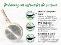Just Perfecto Juego de Ollas y Sartenes Cocina Antiadherentes 21 Piezas, Barería de Cocina Antiadherentes Aluminio, para Todas Las Cocinas, Included Inducción, Ollas Cocina with Tapas (21 Pcs Biege) - details 2