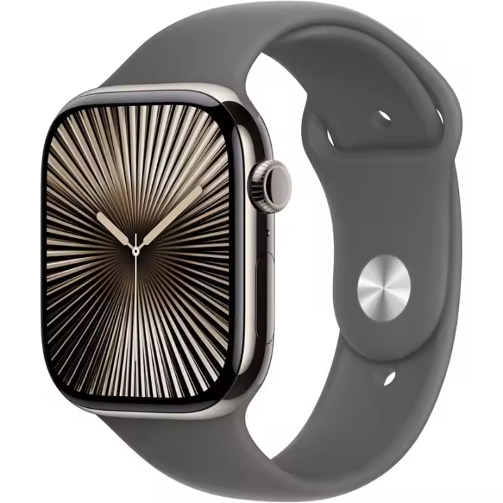 Apple Watch Series 10 GPS Celular 46 mm CA Correa deportiva de titanio natural y gris piedra-M/L - 1