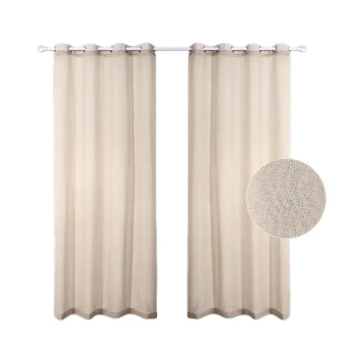 Visillo de cortina Doris 140x260cm para decorar sala de estar y dormitorio - 100% poliéster - 1