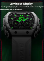 Reloj De Cuarzo Para Hombre Mark Fairwhale 5670 Diseño De Punta De Tonneau Multifuncional Impermeable Con Correa De Silicona Resina Para Deportes - details 8