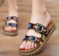 Sunsea Sandalia Bio Con Dos Hebillas Regulables Y Plataforma Esparto para Mujer en Beige - details 1
