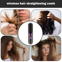 【🏰Corpus Christi】Cepillo Alisador Inalámbrico con Tecnología Iónica - Peine Alisador de Cerámica, Recargable, 3 en 1 (Alisar, Desenredar, Brillo), 30 Segundos Calentamiento, Ideal para Viajes y Cabello Fino - details 7