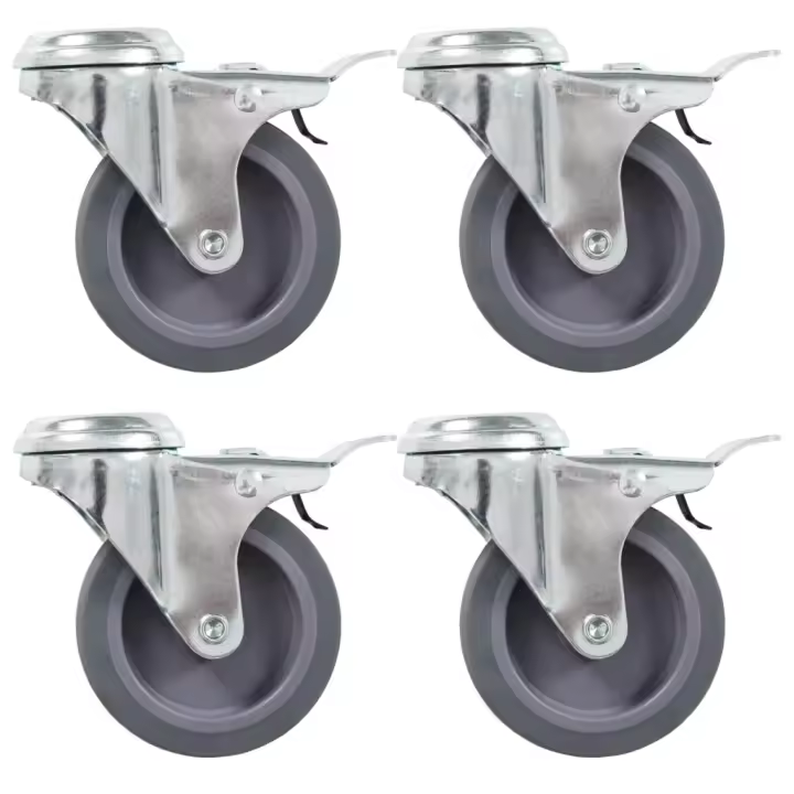 vidaXL Ruedas giratorias agujero pasador y frenos dobles 4 uds 75 mm - 1