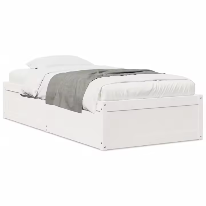 vidaXL Estructura cama sin colchón madera maciza pino blanca 100x200cm - 1