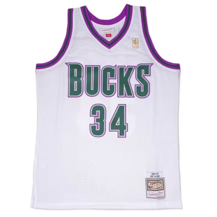 CAMISETA RAY ALLEN MILWAUKEE BUCKS 1996-97- SWINGMAN BLANCA - 1