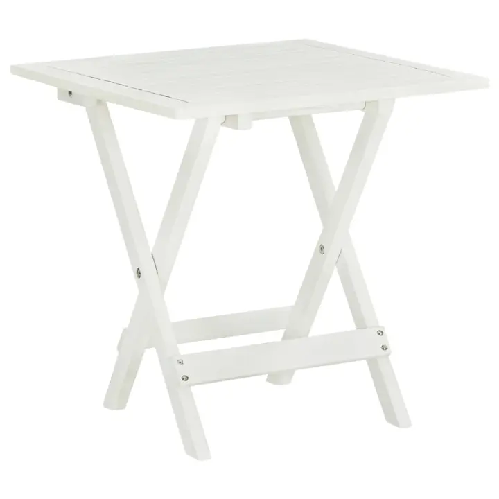 vidaXL Mesa terraza bistró madera maciza de acacia blanco 46x46x47 cm - 1