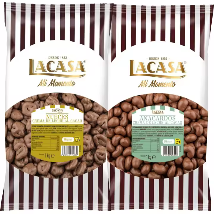 Lacasa Mi momento Pack 2 kg: deliciosas bolas de  Anacardo leche y Nuez con chocolate con Leche - 1