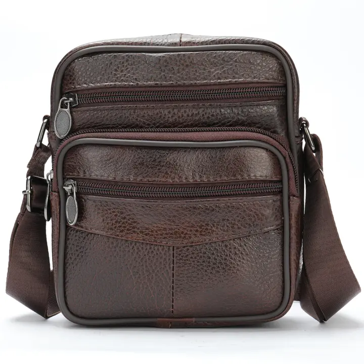 Verde - Bolso de Hombro de Cuero Genuino para Hombre - Bandolera Informal - Gran Oferta - 1