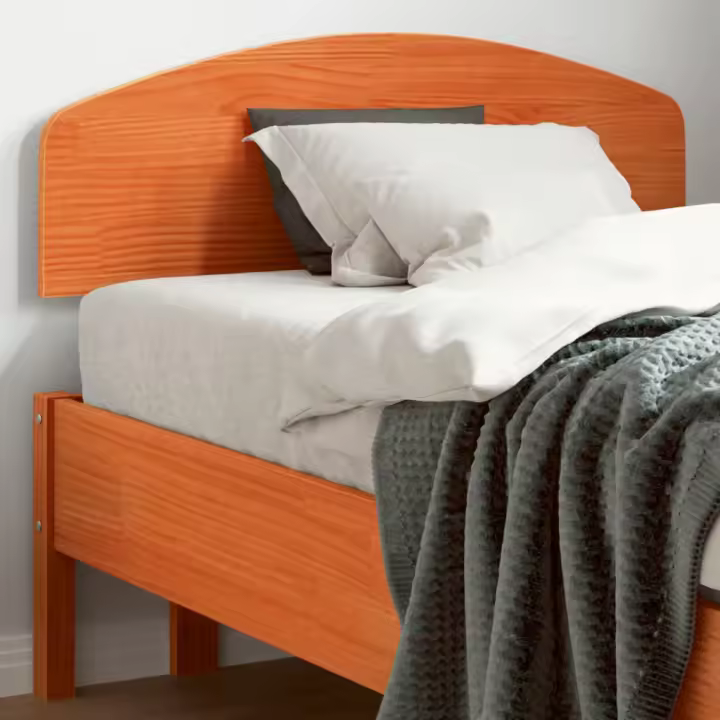 vidaXL Cabecero de cama madera maciza de pino marrón cera 100 cm - 1