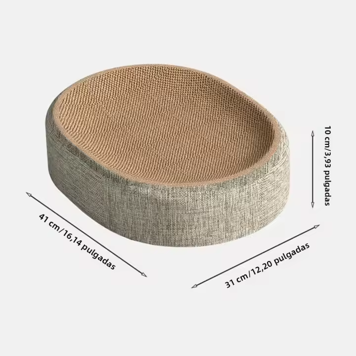 Cama De Rascado Para Gatos En Forma Oval Multifuncional Con Almohadilla De Descanso Para Interiores Material De Sisal - 1