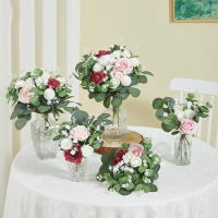 5/10/20Pcs Hojas De Eucalipto Artificiales Ramas Silver Dollar Flores Falsas Para Decoración De Bodas Y Eventos - details 12