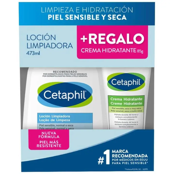 Cetaphil Pack Loción Limpiadora 473Ml + Crema Hidratante 85Ml - 1