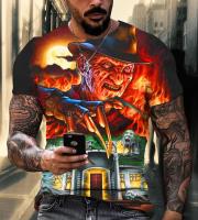 Camiseta De Verano Con Estampado 3D De Freddie Kruger Horror Película Callejera Corta Manga Moda Deportiva Top Casual Para Hombre - details 8