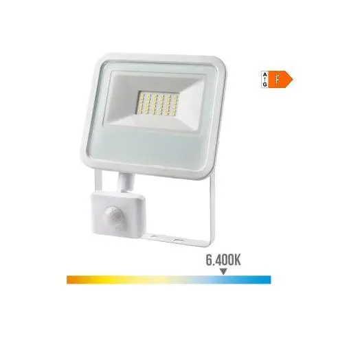 EDM Foco Proyector LED 30W 2100lm Luz Fría con Sensor 20x4,5cm - 70392  Iluminación Exterior Proyectores Led - 1