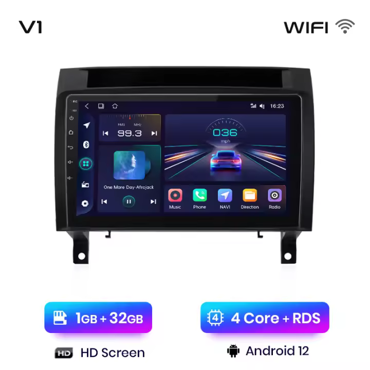 Junsun Android 13 inalámbrico CarPlay Android Auto Radio para Mercedes Benz SLK clase R171 2004 2005 2006 2007 2008 2009 2010 2011  coche Multimedia navegación GPS autorradio - 1