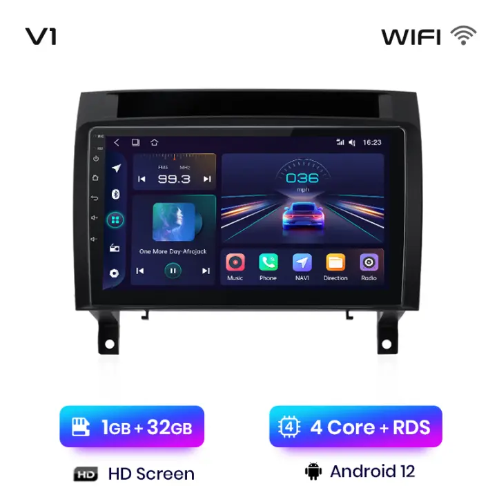 Junsun Android 13 inalámbrico CarPlay Android Auto Radio para Mercedes Benz SLK clase R171 2004 2005 2006 2007 2008 2009 2010 2011  coche Multimedia navegación GPS autorradio - 1