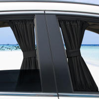 2pcs Cortinas De Sol Para Ventanas Laterales De Coche Universal Protección UV Plegable En Tela Negra Visera De Sol Para Estilo Del Coche - details 7