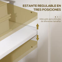 HOMCOM Aparador Armario de Cocina con 3 Puertas Buffet de Salón con Estantes Ajustables para Comedor Estilo Moderno 120x40x70 cm Blanco - details 4