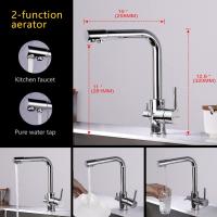 Grifo 3 en 1, grifo mezclador de cocina de osmosis con 2 salidas, 3 vías, agua fría y caliente, dos colores, - details 0