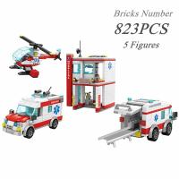Bloques De Construcción De Helicóptero De Rescate De Ambulancia Para Ciudad Juguete Diseñado Para Niños Set De Regalo Para Niños - details 0