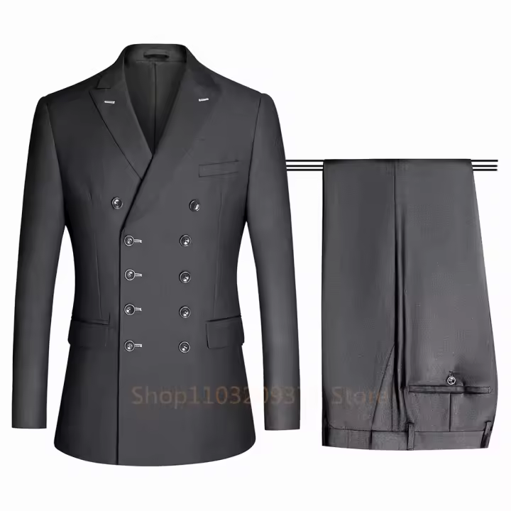 Traje Clásico Para Hombres Diseño Bespokado Chaqueta Y Pantalones Doble Botón Para Bodas Y Eventos Elegante Trajes Elegante Para Hombres 2024 - 1