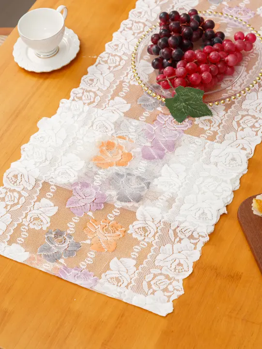 Corredor De Mesa De Encaje Vintage Floral Para Bodas Y Fiestas Decoración De Mesa Poliéster 100% Medio Tat Para Mesas Y Armarios - 1