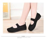 Zapatos Planos Para Mujer Slip on Plegables Con Punta Cuadrada Y Salida Hollow Fashion Casual Para Madres Zapatos Vulcánicos De Tela Algodón - details 11