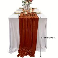 1pc Hermoso Corredor De Mesa De Terciopelo Para Bodas Y Recepciones Decoración Suave De Seda Superficie Para Sala De Estar - details 1