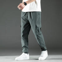 Pantalones De Cargo Para Hombre Con Cintura Media Y Diseño De Cordón Trousers Poliéster Adecuados Para Citas Y Escena Casual - details 5
