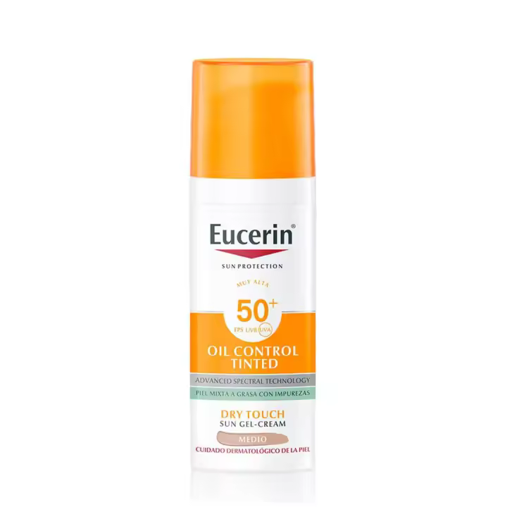 Eucerin oil control gel-crema toque seco color medio spf 50+ 50ml - 1