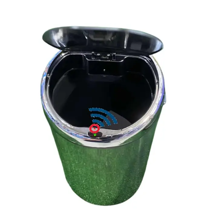 Cubo De Basura Con Sensor Papelera Automática En Acero Inoxidable Redonda 12 L - 1