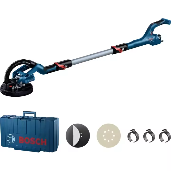 Bosch Professional GTR 55 - Lijadora de Pared de Yeso - 550W - Plato Lijador 215mm - Hoja 225mm - Extensión 170cm - Maletín - 1
