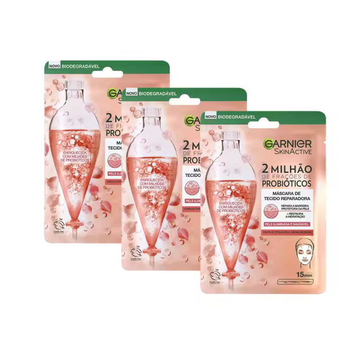 Garnier Tissue Mask Mascarilla Facial de Tejido Reparadora con 2 millones de fracciones de Probióticos para una Piel Iluminada y Saludable - 1